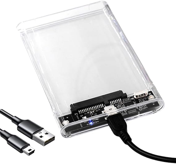 2.5 Inch Portable Solid State Drive Box Transforent Mobile Hard Drive Case USB 2.0 USB 3.0 External Hard Disk Drive Box USB3.1 Type C for MacBook PC