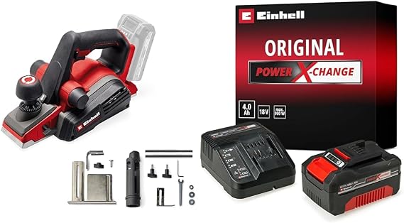 Einhell TP-PL 18/3 Li BL - Solo, Akülü Planya + Einhell 18V 4,0 Ah PXC Starter Kit, Akü & Şarj Cihazı