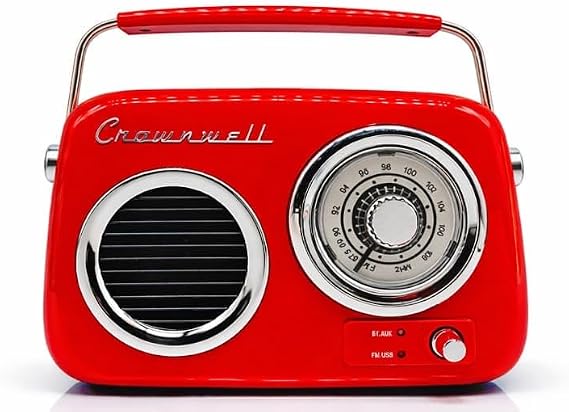 Retro Tasarımlı Bluetooth FM Radyo (Kırmızı)