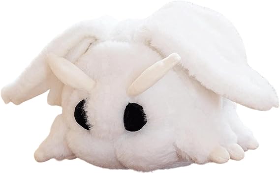 Silk Moth Plush Toy, Chubby Fluffy White Moth Stuffed Animal