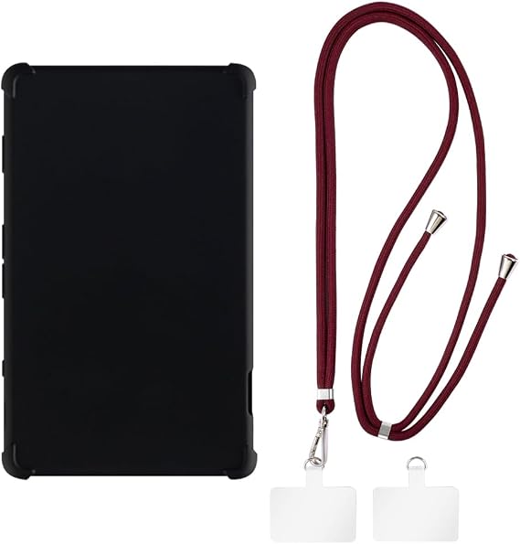 Shantime Case and Cross Body Strap Set Compatible with Xteink X4 with Adjustable Neck Strap with Phone Cover and Metal Buckle and 2 Patches Black + Red