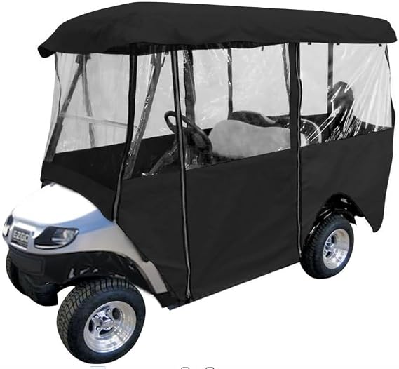 Leader Accessories デラックスゴルフカートエンクロージャ、ゴルフカートレインカバー 4人乗用運転可能なゴルフカートカバー ロングルーフ EZGO、クラブカー、ヤマハカート4人用