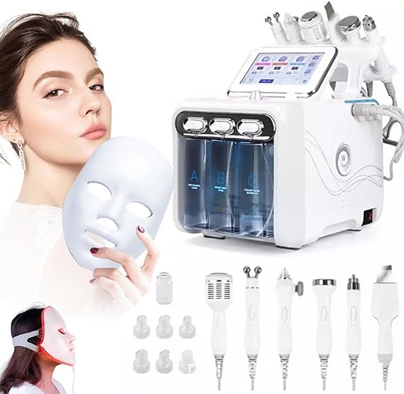6 in 1/7 in 1 Multifunctional Hydro Oxygen Machine, Water Oxygen Jet Machine, Pore ​​Blackhead Cleaning Device, for Home, Spa, Beauty Salon,7-in-1