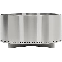 Portable Smokeless Firepit 27Inch Fire Pit for Wood Burning with Stand and Handle, Removable Ash Base, Stainless Steel, for Camping