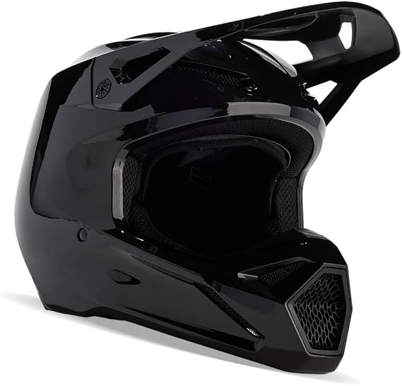 Fox Racing V1 Solid Helmet with MIPS Technology Removable Liner Good Ventilation Adjustable Fit Protection for MX & Off-Road Colour: Black Size: 2X