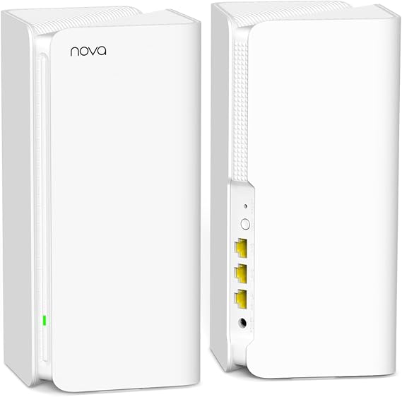 Tenda Nova Mesh WiFi 6 AX5400(MX15 Pro) Whole Home Mesh WiFi 6 System, 6 * 3dBi Antennas up to 4800ft²Coverage, Wi-Fi 6 Mesh for up to 200 Devices, 3*Gigabit Ports, Easy Setup, Amazon Alexa,2-Pack
