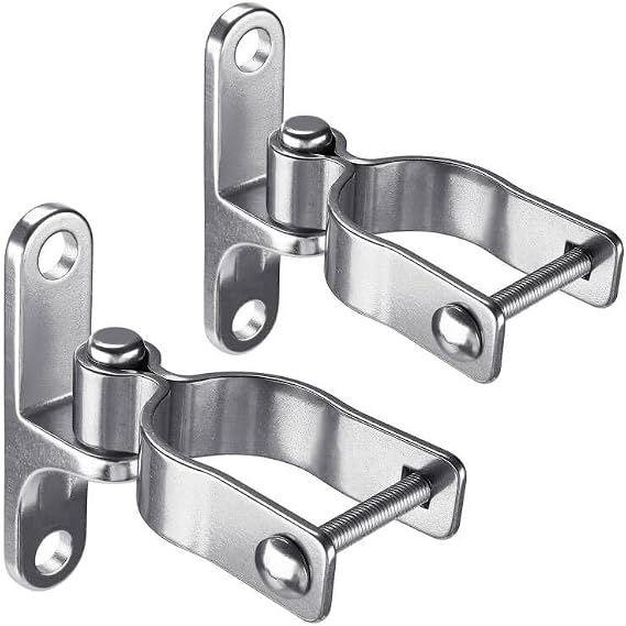 Insaga 2pcs Pipe Gate Hinge, 60mm Farm Gate Chain Link Fence Hinge Hook on Plate Hinge (116 x 25mm) 16mm Pin Hanger Stainless Steel Metal Gate Hardware for 60mm Round Pipe Gate and Concrete Post