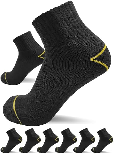 Work Socks Quarter Socks Men's Short 6-12 Pairs Work Trainer Socks Half Height Short Socks 75% Cotton Worker Socks e.g. for Work Shoes Work Socks Model: Work Quarter Basic