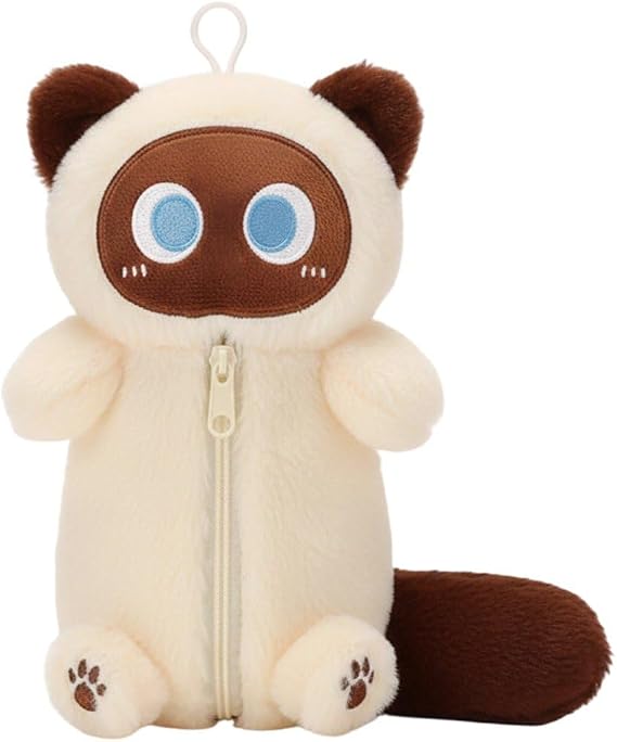 Plush Pencil Case Large Capacity Kawaii Stationery Pencil Bag Portable Fluffy Pencil Pouch with Zipper for Office & Travel