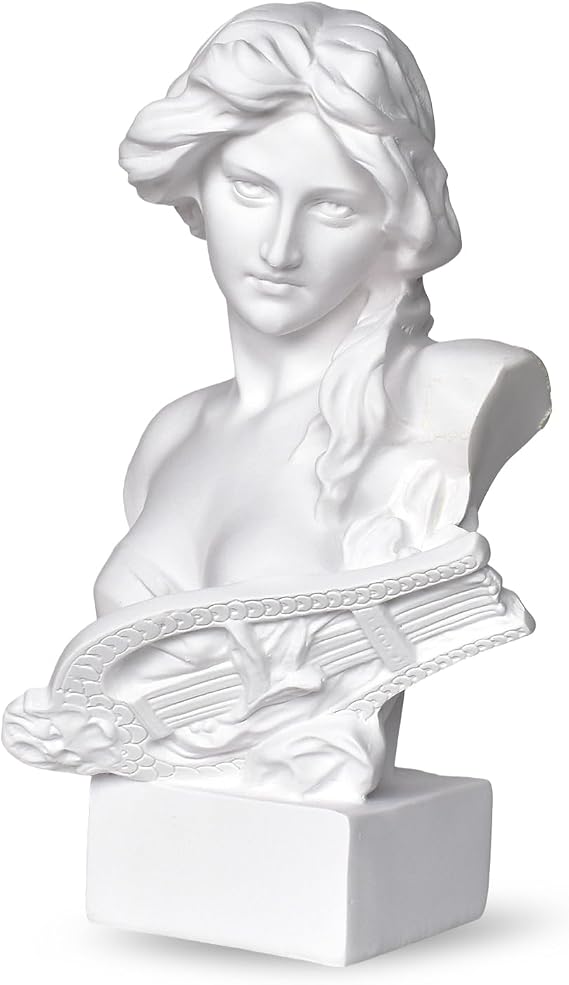 6" H Greek Mythology Bust Statue, Resin Aphrodite Statue and Sculpture for Room Decor, Dark Academia Room Decor, Bookshelves, Shelves, Partition, Coffee Table Centerpiece