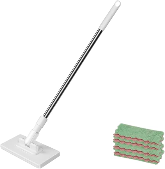 Clamping Mops,Mini Mops Clip On for Cleaning Floors with 4 Rags with Pressure Clamping System,for Kitchens,Walls and Windows