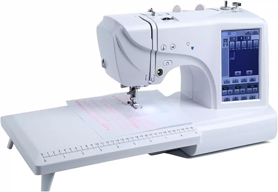 Automatic Sewing and Embroidery Machine with LCD Touch Screen, Built-In Designs, and Large Embroidery Area
