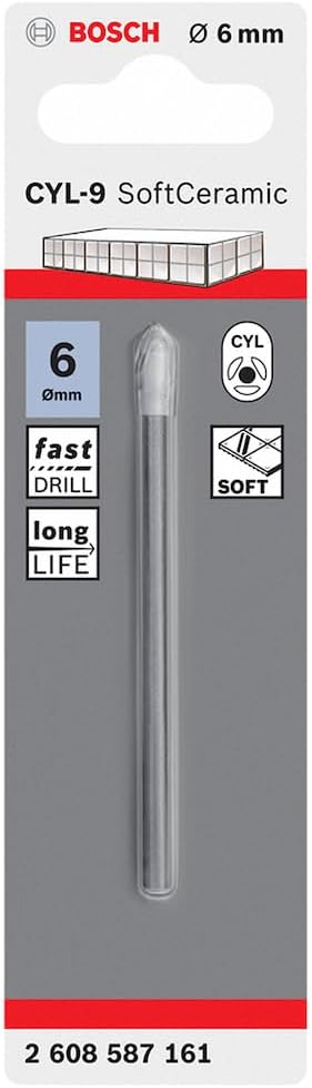 Bosch Professional Accessories Matkap ve Kırıcı Delici Uçları, Taş ve Beton, Gri, 6 mm, 1 Adet [Enerji Sınıfı A]