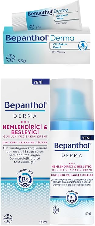 Bepanthol Derma Yüz Bakım Kremi 50 ml + 5 Adet Cilt Bakım Kremi 3.5 g