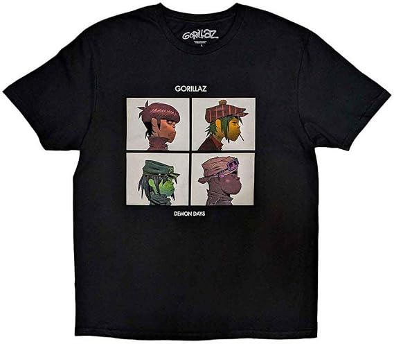 Gorillaz T Shirt Demon Days Band Logo Official Mens Black S