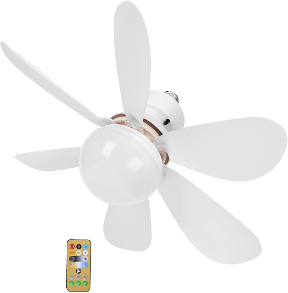 Socket Fan Light with Remote, Screw in Ceiling Fans with Lights