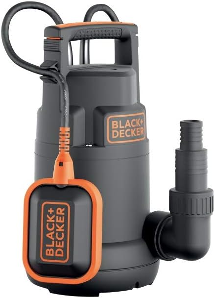BLACK+DECKER BXUP250PCE Submersible Pump for Clean Water (250 W, Maximum flow rate: 6,000 l/h, Maximum prevalence 6 m) Black