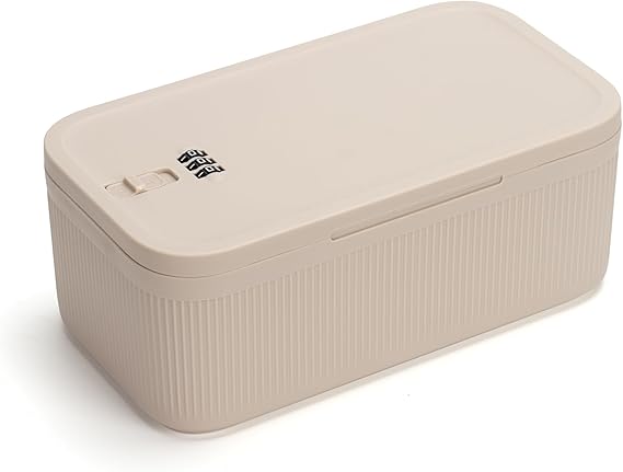 Lockable Storage Box,Small Medicine Lock Box,Food Lockbox,Medical Pill Bag Organizer,Refrigerator Snack Case Bin Container,Locked Cell Phone Jail,Personal Item Safe for Gift,Office,Travel and Home Use