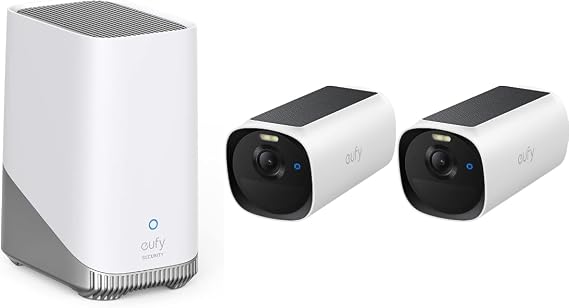 eufy Security eufyCam E40 Add-On Camera 2-Pack Solar Security Camera Outdoor Wireless S380 HomeBase (HomeBase 3),eufy Edge Security Center, Local Expandable Storage up to 16TB