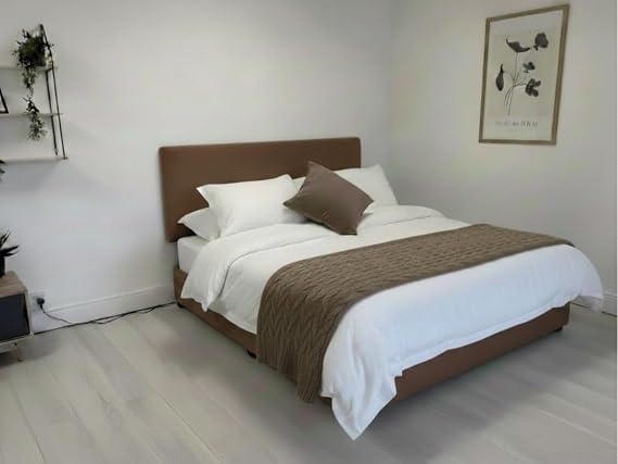 sleepkings Flex Rest Adjustable Electric Bed with Memory Foam Mattress and Headboard, Supports Up to 25 Stones, Electric Bed for Disabled, (Brown, 4ft6 Double)