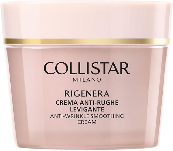 Collistar Rigenera Anti-Wrinkle Cream Smoothing Face and Neck with Hyaluronic Acid and Peptides, Reduces Wrinkles, Regenerates and Smoothes Skin, Silicone-Free, 50 ml