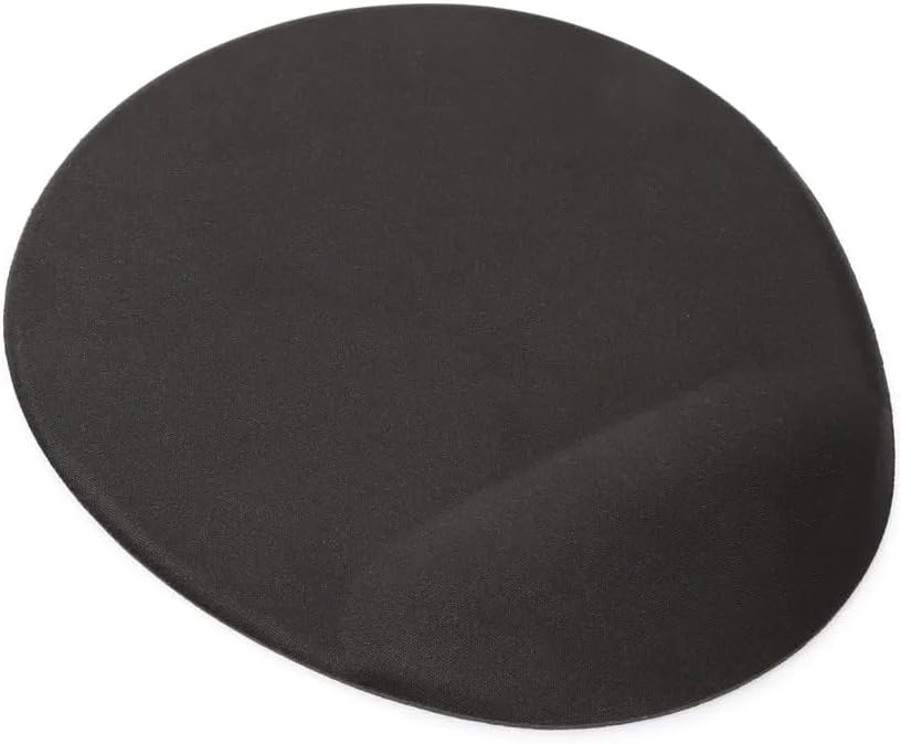 Siyah Yuvarlak Bilgisayar Notebook Bileklik Destekli Ergonomik Optik Mouse Pad 19x23 cm