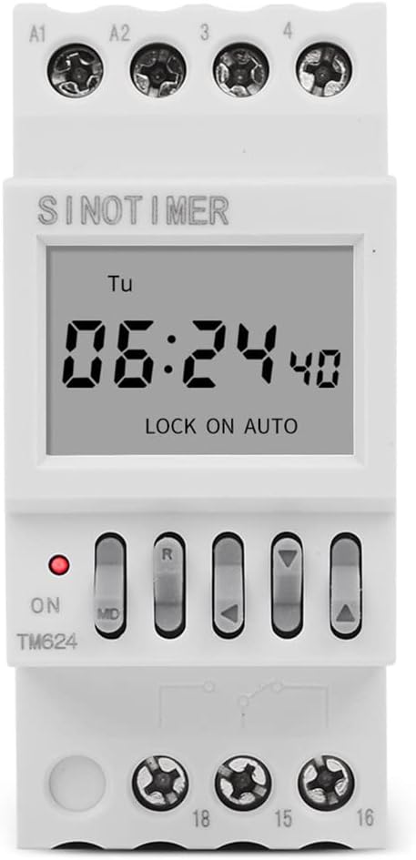 TM624 40-Group School or Factory Automatic Bell Timer Controller 1~99 Seconds Interval Auto Ring Time Switch Digital Programmable LCD Display Din Rail Microcomputer Time Relay NKG-4