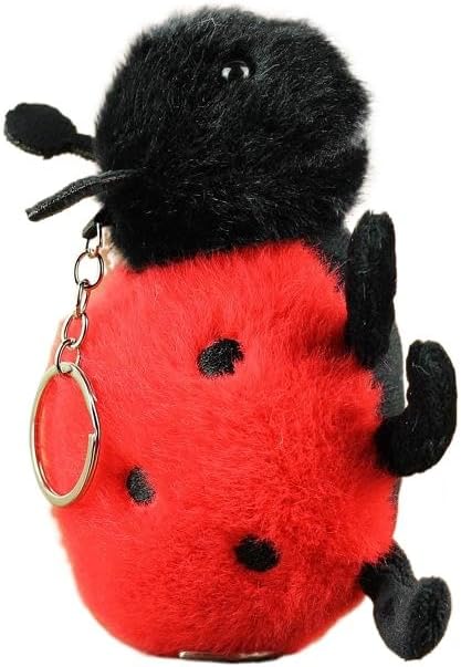 Cute Ladybug Insect Stuffed Plush Keychain for Backpack, Kawai Bee Snail Moth Spider Car Keyring Bag Purse Charm Decoration for Women Girls
