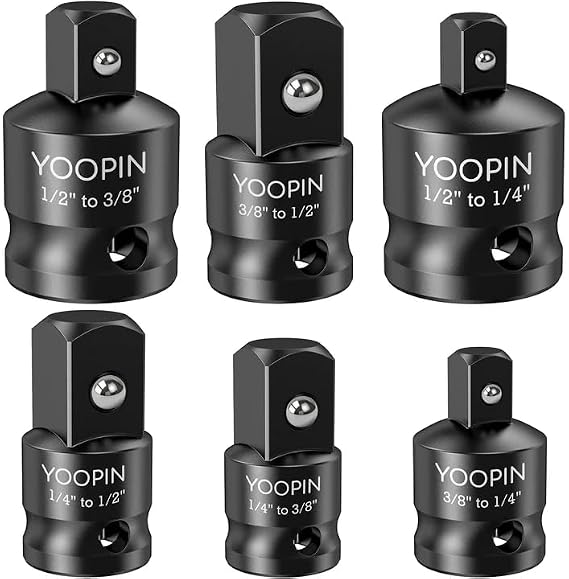 6PCS Socket Adapter Reducer Set, 1/2" 1/4" 3/8"