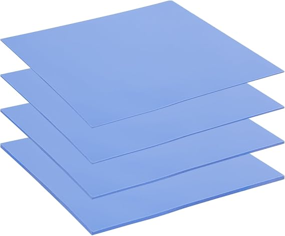 4 Pack Thermal Pads: 100x100x0.5mm 1mm 1.5mm 2mm Highly temperature Heat Resistant 6.0 W/mK Silicone Thermal Pads for PC Laptop Heatsink CPU GPU LED SSD IC, SMD cooler