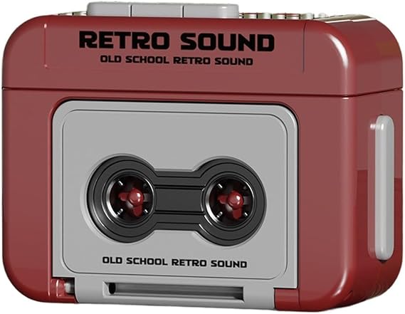 Retro Cassette Player Keychain, Portable Recordable Tape Recorder Ornament with Vintage Red Design, Compact ABS Music Box Pendant for Home Decor