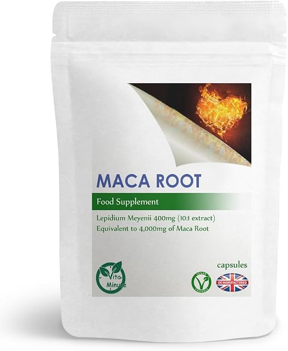 100 Capsules - Maca Root 4000mg - Popular Peruvian Maca - High Potency Herbal Booster for Women & Men - Black Macca Root Powder Extract Capsules
