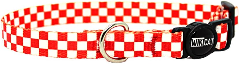Candy Cane Kedi Boyun Tasması, Boğulma Önleyici Kilitli, Zil Hediyeli (Kırmızı,Beyaz Kareli)