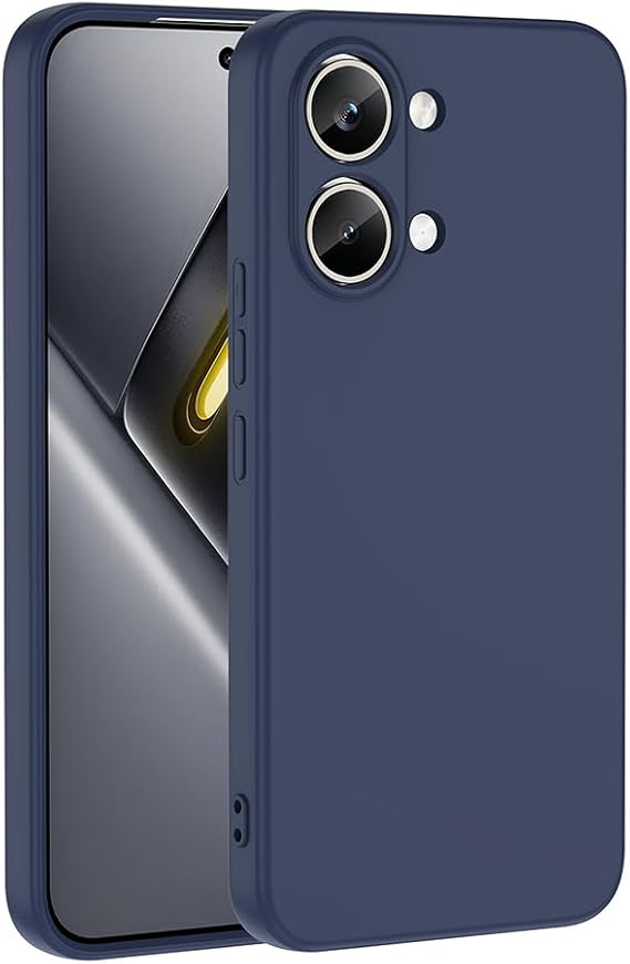 Aksesuarcim Xiaomi Poco X8 Pro Max ile Uyumlu Kılıf Silikon Kamera Lens Korumalı Lansman Yumuşak Mat Renkli Parmak izi Bırakmayan İnce Kapak Mara Lacivert