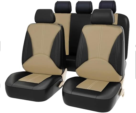 OkiiO Custom Leather Car Seat Covers Full Set for Peugeot 508 2010-2023,Automotive Seat Protector Front and Rear Back Seat Covers Comfort interior Accessories,A/BEIGE