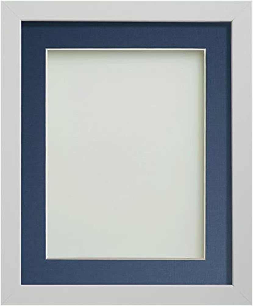 Frame Company Allington White 20x16 inch Frame With Blue Mount For Image A3 *Choice of sizes* Fitted with Real Glass
