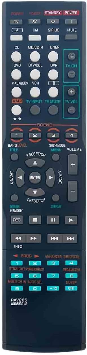 RAV285 WN05830US Replacement Remote Control for Yamaha AV Receiver Home Theater System HTR-6160 RX-V663 HTR6160 RXV663 RXV663BL WN05830 RX-V663 RAV285 US