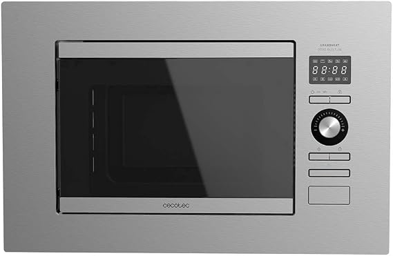 Cecotec GrandHeat 2090 Built-In Steel Digital Built-in Microwave. 800W Power, Built-in, 20 Liters, Grill, 8 Preset Functions, Timer