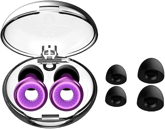 Earplugs for Conversation – Low-Level Noise Reduction with Clear Speech – Social Gatherings, Noise Sensitivity & Parenting –  in XS/S/M/L - 16 dB Coverage (Silicon Purple, 1 Count (Pack of 1))