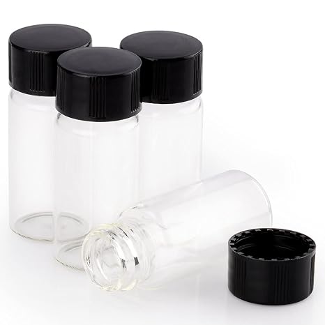 stonylab 42 Packs Glass Sample Vials with Screw Cap, Laboratory Liquid Sampling Bottle Reagent Bottle with Cap Closure, 10 ml
