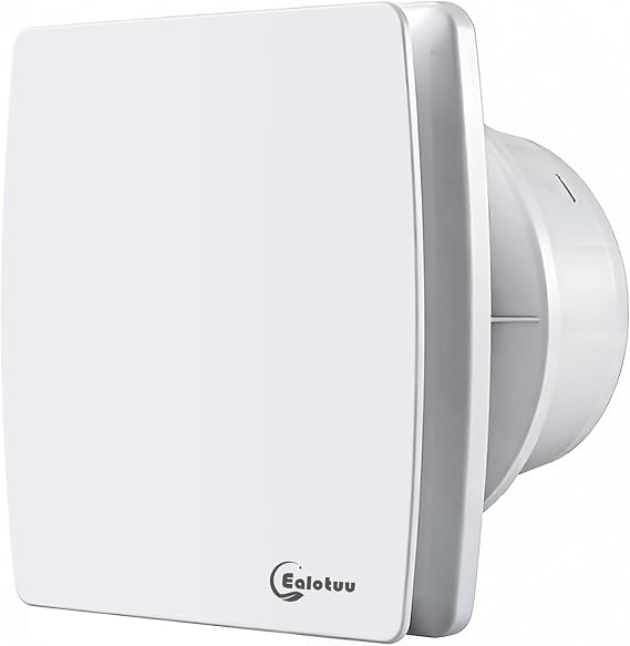 100mm Bathroom Extractor Fan, Wall Window or Ceiling Mounted Ventilation Bathroom Vent Fan for Bedroom, Garage, Attic, 34dB Low Noise, IPX4, 12W, 4 inches Duct, No Timer