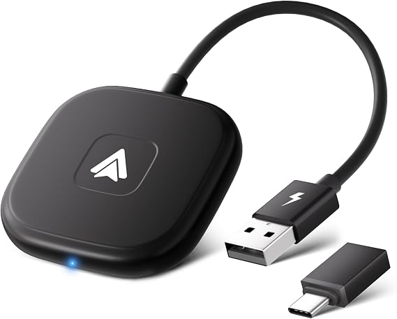 Android Auto Wireless Adapter UK, Convert Factory Wired to Wireless Android Auto, Plug and Play, Android Auto Adapter Compatible with Android 11& Cars with Wired Android Auto-Grayish black