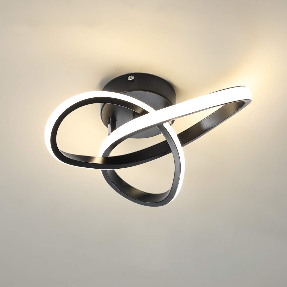 minfair Modern LED Ceiling Light,Round Geometry Ceiling Lamp,Chic Chandelier 4500K for Hallway,Living Room,Bedroom 18W Dia 24CM [Energy Class F]