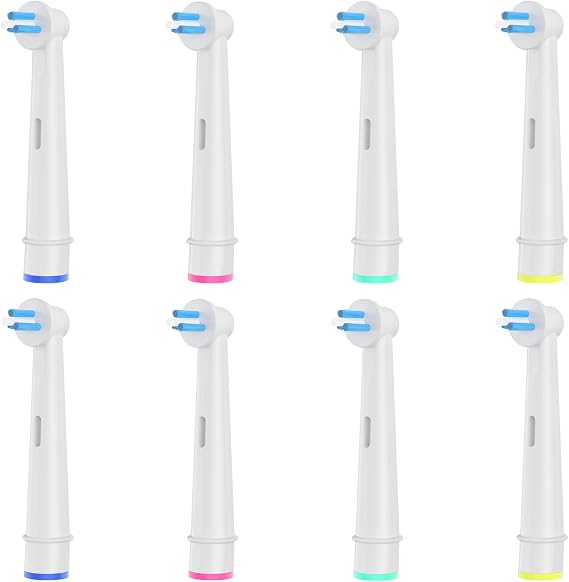 8pcs Interspace Toothbrush Heads, Compatible with Braun Oral B Electric Toothbrushes for Cleaning Crevices, Bridges and Implants.