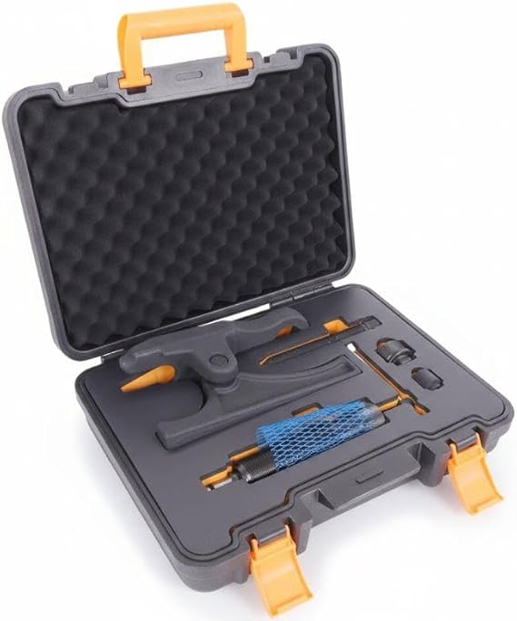Heavy Duty HGV Ball Joint Splitter 12 Ton Hydraulic Ram Ball Joint Separator and Removal Tool with Thread Thickness Adaptors Strengthened Fork for Cars Vans and HGV
