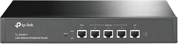 TP-Link TL-R480T+ Wired Router, Load Balancer, Broadband, 5 Ports 3 WAN/LAN Port/1 WAN Port
