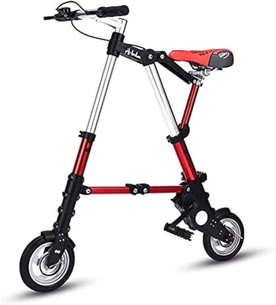 8 Inch Folding Bike, Lightweight Aluminum Folding Bike, Comfortable Adjustable City Bike, Aluminum Frame, Outdoor Travel Bike for Men Women