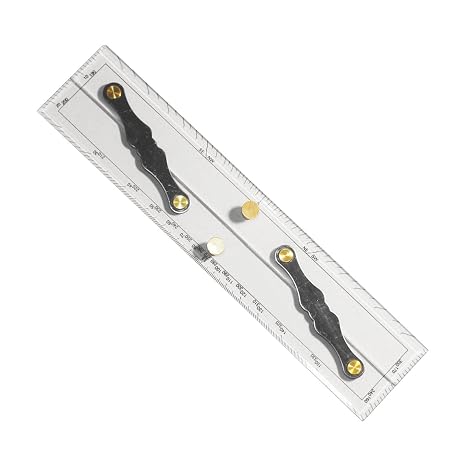 Professional Marine Navigation Parallel Ruler Multipurpose Measuring Ruler with Clear Scales and Arms Navigation Plotter for Ship Boat Sailing Chart Plotting 30cm, 45cm, 60cm