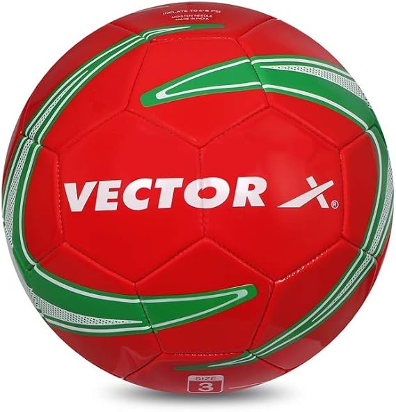 Vector X Portugal Machine Stitched Football | Sports | Match | Training | Practice| Professional Soccer Football | Size-3 | Red Color |