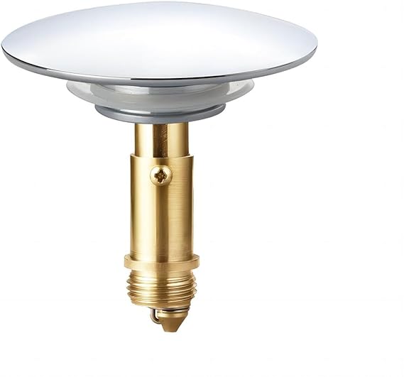 Qrity Push Pop-Up Click Clack Plug Stopper (66mm), Bathroom Sink Drain Plug Stopper, Drain Sink Waste Plugs, Brass Pop-up Stopper for Kitchen Bathroom Washbasin